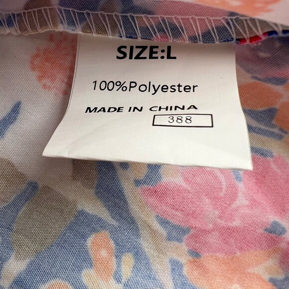 Floral Sleeveless Peplum Top NWT XOXO Backyard Boutique Size Large - Picture 7 of 7